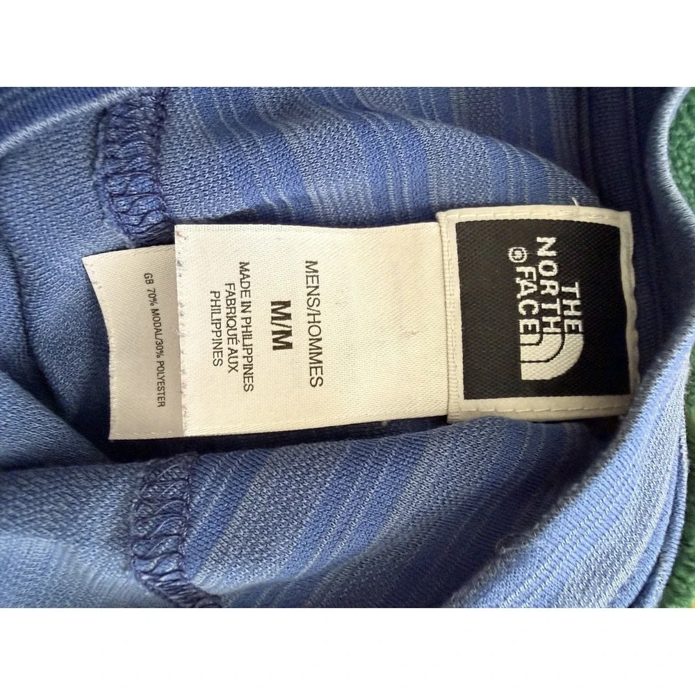 The North Face Men's Blue Striped Pocket T-Shirt Size Medium Modal Blend